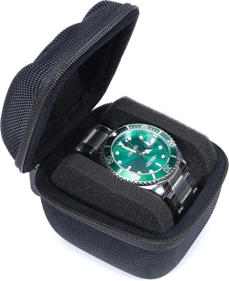 RIGICASE Single Hard Watch travel case, Men's wristwatch smartwatch sports watch Roll Display Organizer box with custom flexible pillow fit up to 55mm face watch - Image 4